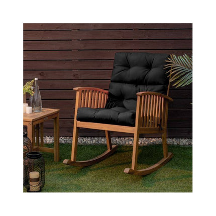 High Back Chair Cushion with 3-Position Adjustable Backrest, Black, Waterproof