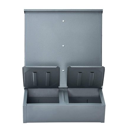 Hog Feeder, 3.7 Bushel, Double Door, Galvanized Steel