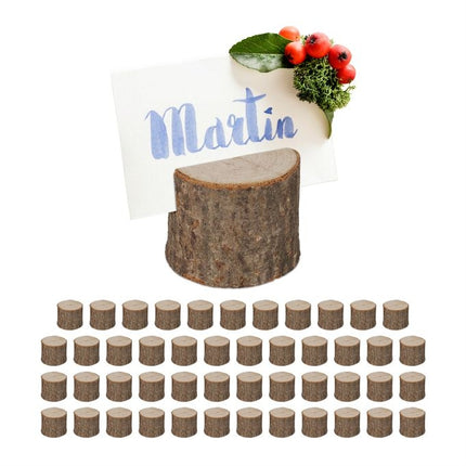 Mediniai vietos kortelių laikikliai, 48 vnt. rinkinys