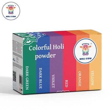 Holi spalvų miltelių rinkinys, 6 x 100 g, daugiaspalvis renginiams