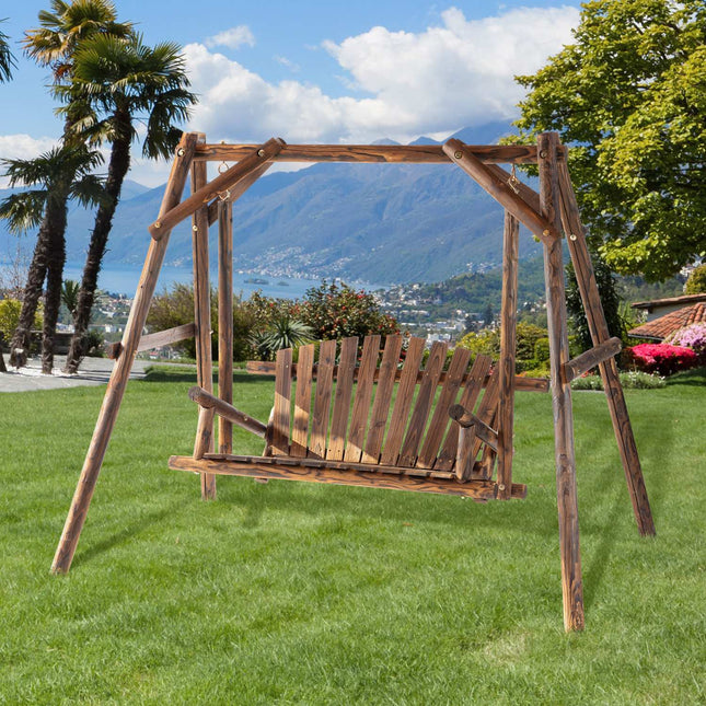 „Hollywood Swing“ dvivietės sodo sūpynės, sūpynės, pakabinamas suoliukas, masyvi mediena, 187 x 137 x 170 cm