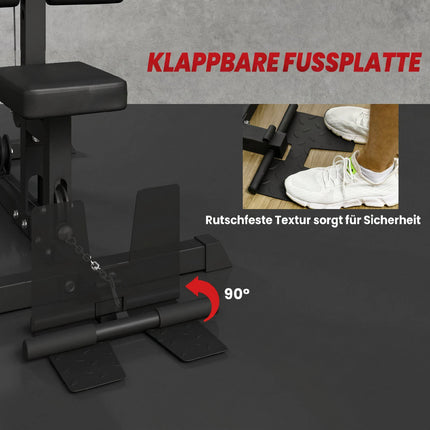 Namų sporto salės pritūpimų ir irklavimo treniruoklis, plienas ir dirbtinė oda