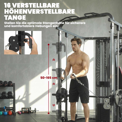 Namų sporto stotis su 65 kg svoriais, tempimu, pamokslininko suoliuku