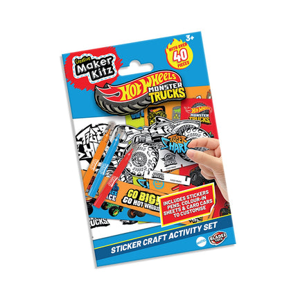 „Hot Wheels“ monstrų sunkvežimių lipdukų veiklos rinkinys vaikams