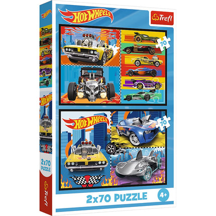 Dėlionių rinkinys „Hot Wheels“, 2 rinkiniai po 70 detalių