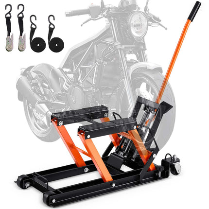 Hydraulic Motorcycle Lift Jack Stand, 1500 lb, Casters
