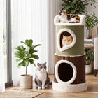 Indoor Cat House With Top Perch, Double Condos