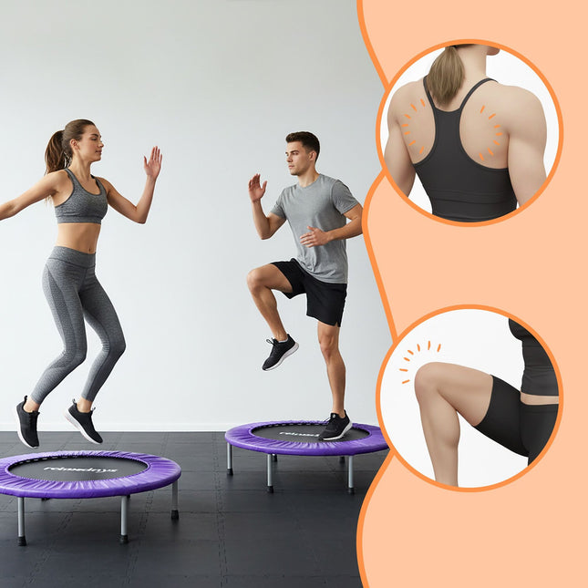 Indoor Fitness Trampoline, Ø95 cm, Foldable, Non-Slip