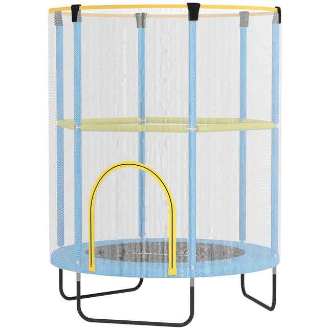 Indoor trampoline for children with safety net, 140 cm, dark blue