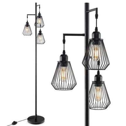 Pramoninis toršeras su 3 gaubtais, 169 cm, juodas