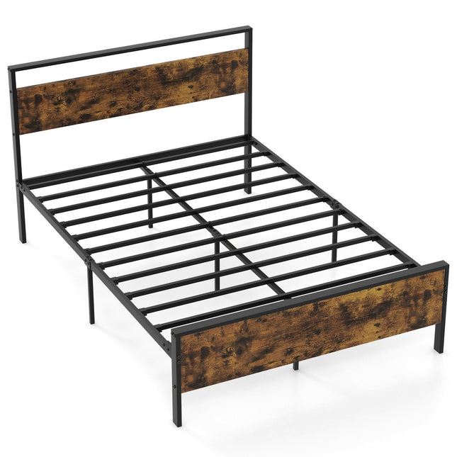 Pramoninis metalinis lovos rėmas 200x140 cm čiužiniui, medinis galvūgalis