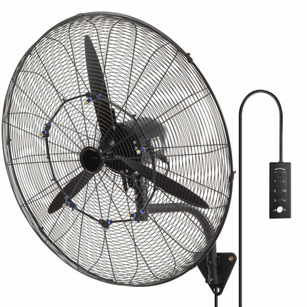 Industrial Wall-Mount Waterproof Mist Fan, 29.5 Inch, 3 Speed