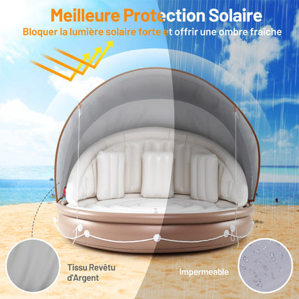Pripučiamas baseino gultas-baldakimas, SPF 50+, 180 kg