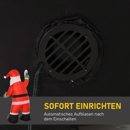 Pripučiamas Kalėdų Senelis su LED lemputėmis, 243 cm