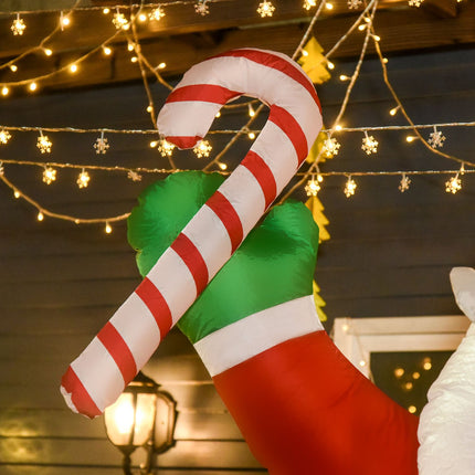 Pripučiamas Kalėdų Senelis su LED lemputėmis, 243 cm