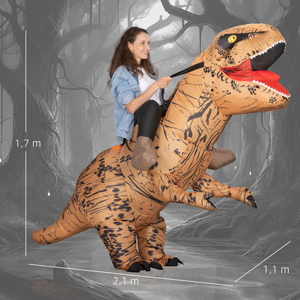 Pripučiamas dinozauro kostiumas suaugusiems, tiranozauras-reksas Helovinui