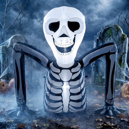 Pripučiamas Helovino skeletas su LED lemputėmis, 210T poliesteris