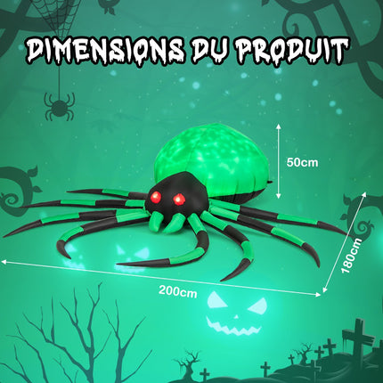 Pripučiamas Helovino voras, besisukančios LED lemputės, 200 cm