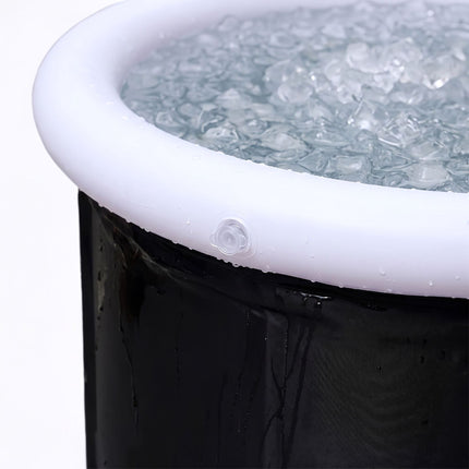 Inflatable Ice Bath Tub 320 L with Thermal Lid and Hand Pump, Black