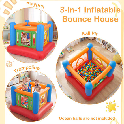 Pripučiamas vaikų batutas su kamuoliukų baseinu ir batutu