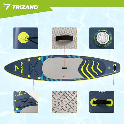 Inflatable SUP Board 320 cm with Adjustable Paddle, Pump, Backpack, Max 150 kg