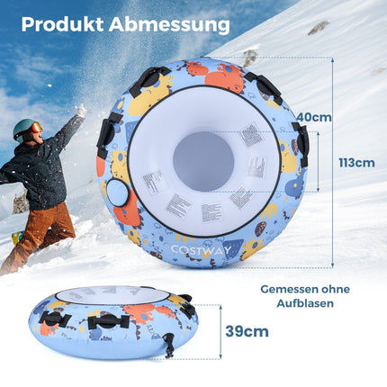 Pripučiama sniego padanga su rankenomis ir pompa - 132 cm, keliamoji galia 100 kg