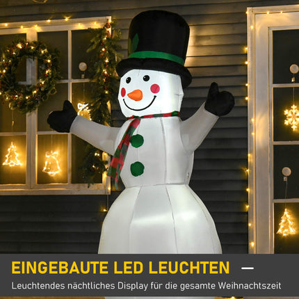 Inflatable Snowman 1.93 m with LED Lights and Blower, Self-Inflating, White