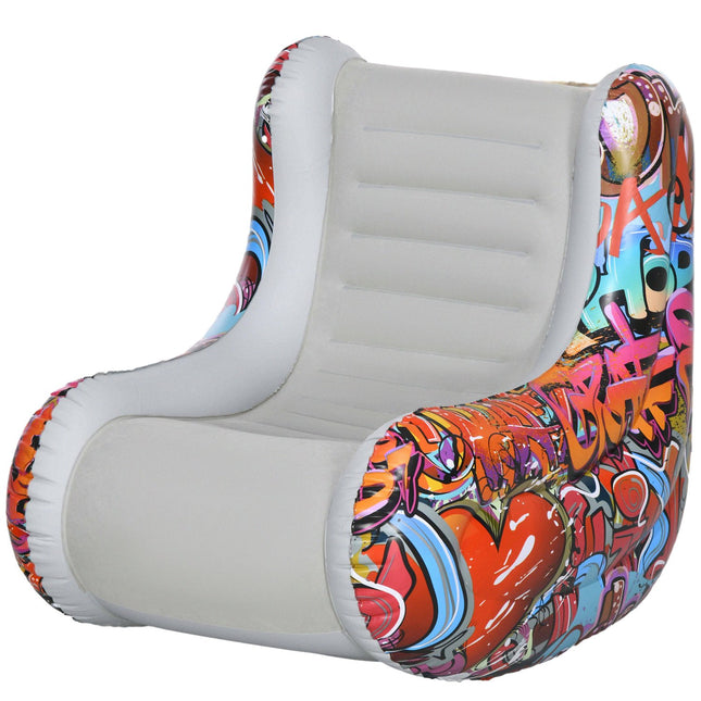 Pripučiama sulankstoma sofa-kėdė su supamąja funkcija, iki 80 kg, stovyklavimui ir namams, šviesiai pilka, 94 x 76 x 75 cm