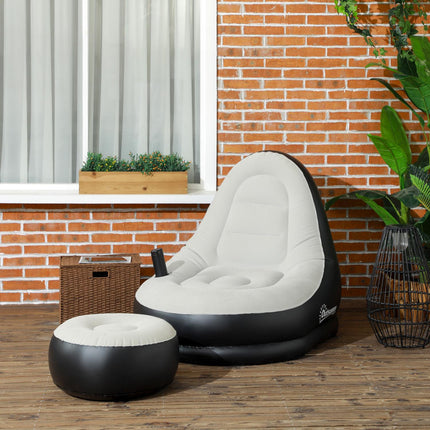 Pripučiama sofa su pakoja, oro kondicionieriaus laikiklis, skirtas stovyklavimui ir namams, šviesiai pilka, 125 x 100 x 87 cm