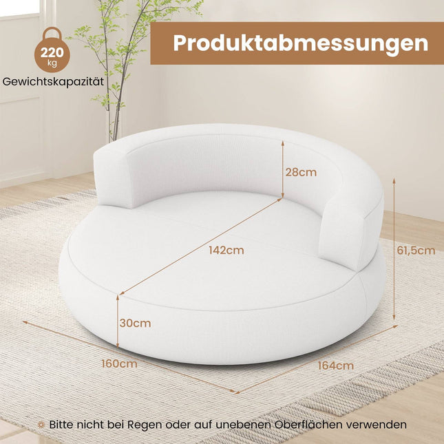 Pripučiama sofa su nuimamu užvalkalu, 142 cm, balta