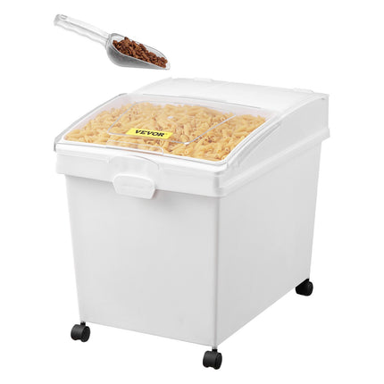 Ingredient Storage Bins Set, 3 x 40L, Wheeled PP With Scoop