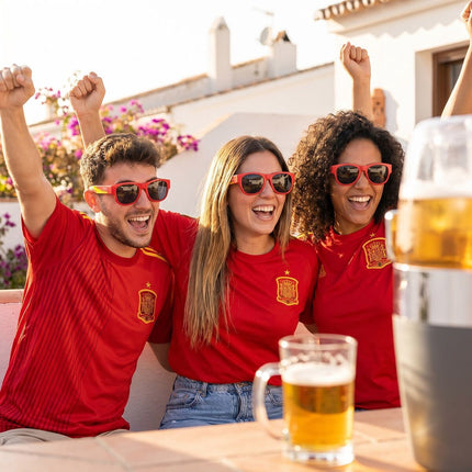 InnovaGoods Beer Dispenser and 2 Sunfold Roll-Up Sunglasses, Spain Red