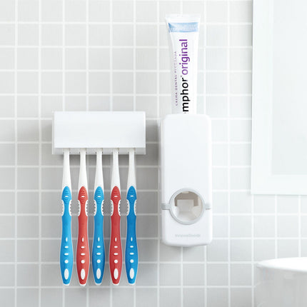InnovaGoods Toothpaste and Automatic Soap Dispenser Set, Toothbrush Holder