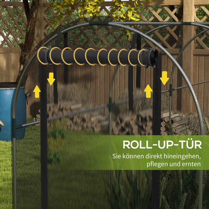 Apsauginis tinklas nuo vabzdžių 1,2 x 3,6 m sodo tinklelis su durelėmis, augalų apsaugos palapinė, kenkėjų apsaugos tinklas su plieniniu rėmu, HDPE juodas