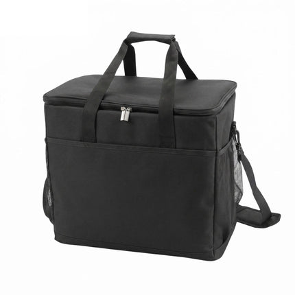 Insulated Cool Bag with Shoulder Strap and Two Handles, Leak-Proof, Black
