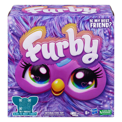 Interaktyvus violetinis Furby žaislas vaikams, maitinamas baterijomis