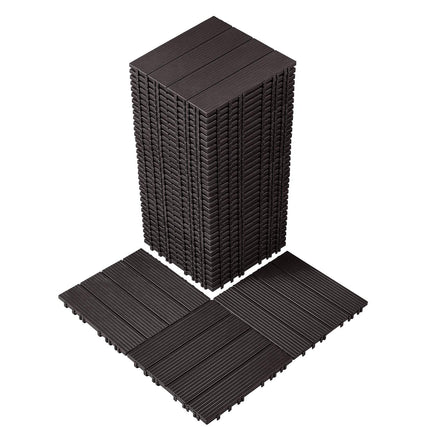 Interlocking Deck Tiles, 36 Pack, 11.8 x 11.8 in, Waterproof, Dark Brown