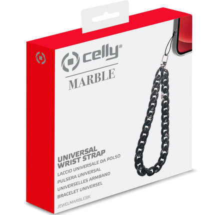 Jewel Chain Wrist Strap Marble Black