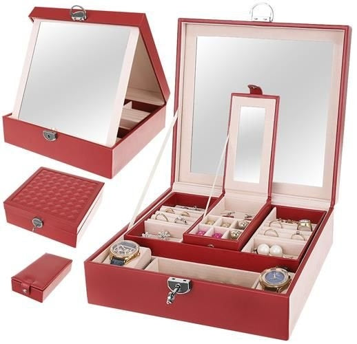 Papuošalų dėžutė - bordo spalvos Beautylush