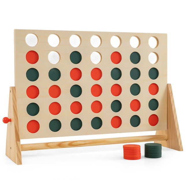 Jumbo medinis „Connect 4“ žaidimas su 42 detalėmis