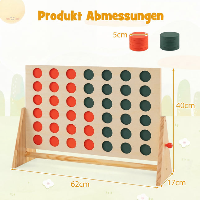 Jumbo medinis „Connect 4“ žaidimas su 42 detalėmis