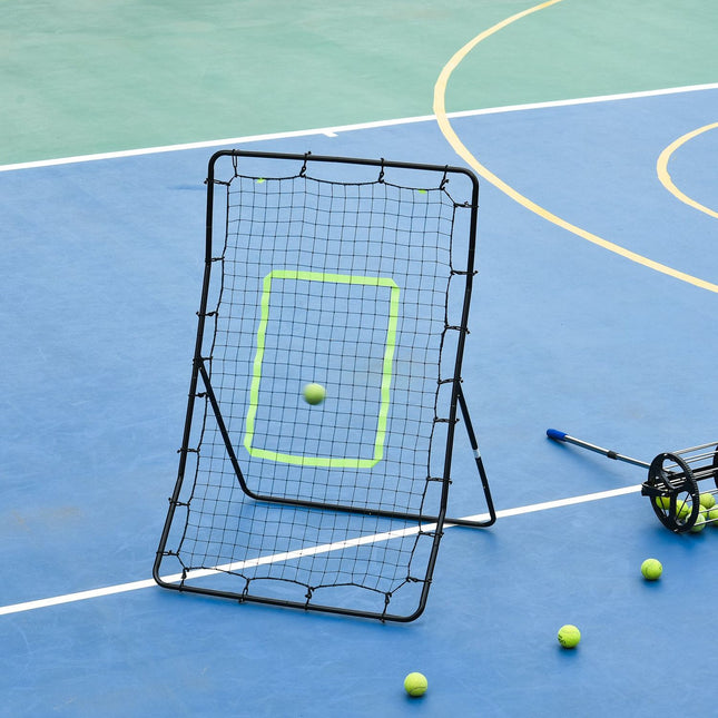 Atšokimo tinklelis vartams, plienas+pe, 75x126 cm, futbolo treniruočių priemonė, juodas