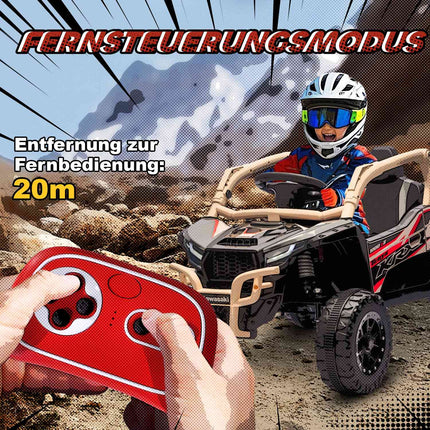 Vaikiškas 12 V elektrinis visureigis, nuotolinis, LED, geltonas