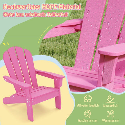 Vaikiška Adirondack kėdė, HDPE, ergonomiškas atlošas, rožinė