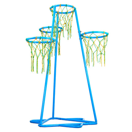 Kids Basketball Hoop Set, 4-Hoop Adjustable, 3 Balls