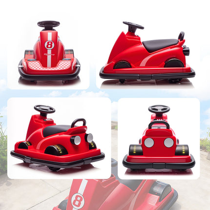 Vaikiškas bamperinis automobilis, 360° sukimasis, LED šviesos, muzika, 3-8 metų amžiaus
