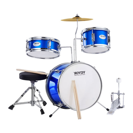 Kids Drum Set, 3-Piece 14-Inch with Throne, Cymbal, Pedal