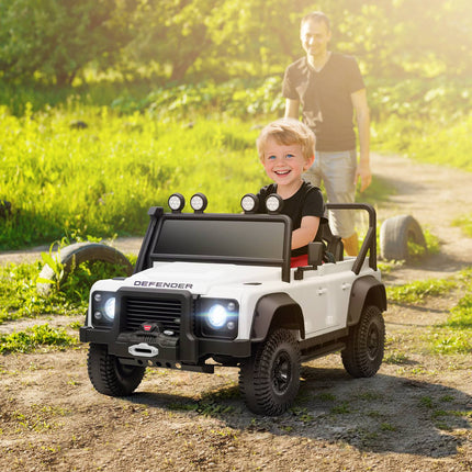 Vaikiškas elektrinis automobilis, 12 V baterija, nuotolinio valdymo pultas, baltas