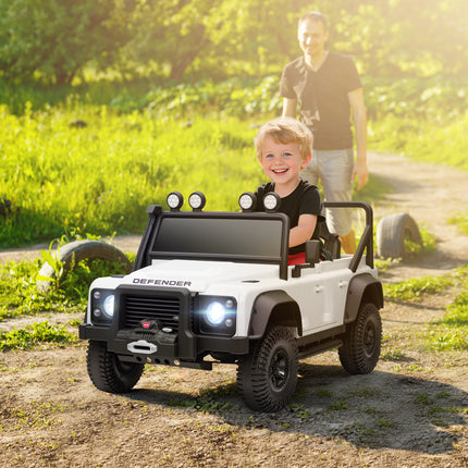 Vaikiškas elektrinis automobilis, 12 V baterija, nuotolinio valdymo pultas, baltas