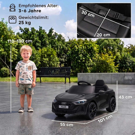Kids Electric Car 12V with 2.4G Remote Control and 2 Motors, Soft Start, Black